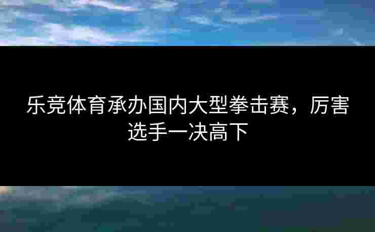 乐竞体育承办国内大型拳击赛，厉害选手一决高下